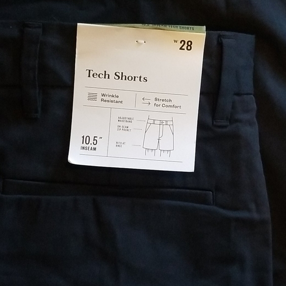 Goodfellow Blue Chino Tech Shorts 10.5" - Picture 2 of 5